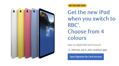 rbc online banking ipad offer.